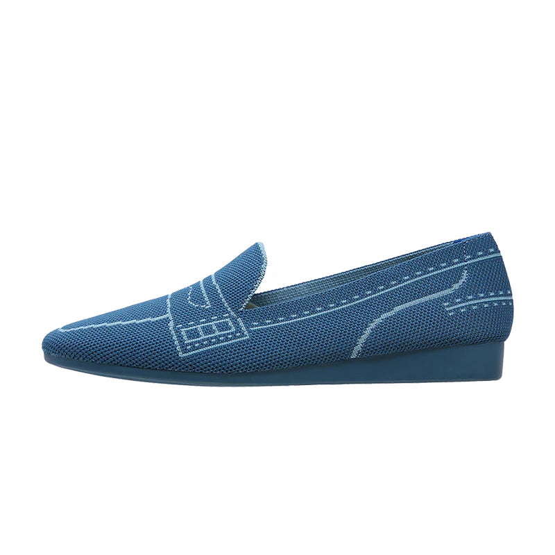Comfortable Slip On Square Toe Loafers - Peacock