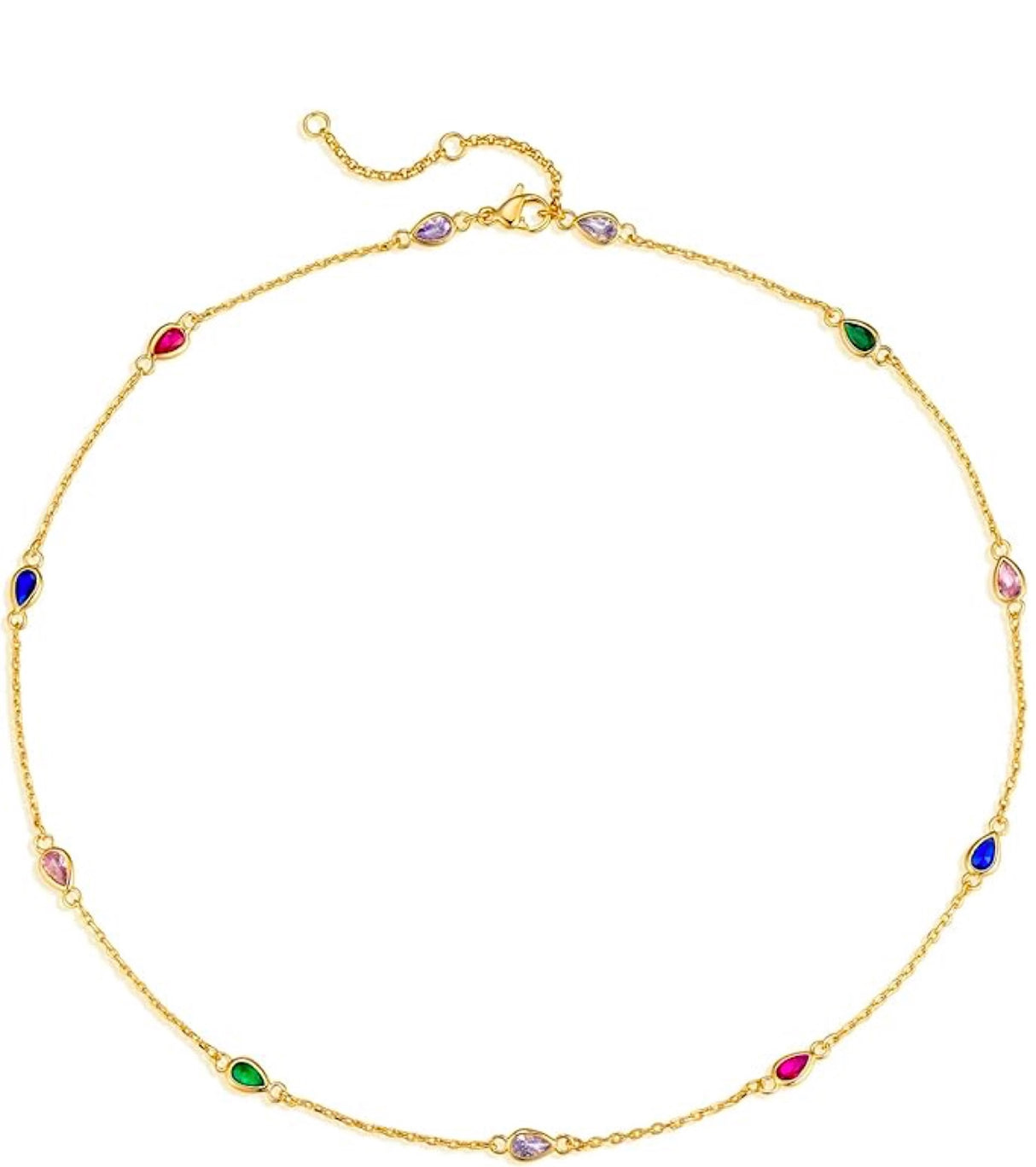 Liv Oliver 18K Gold Station Pear Necklace