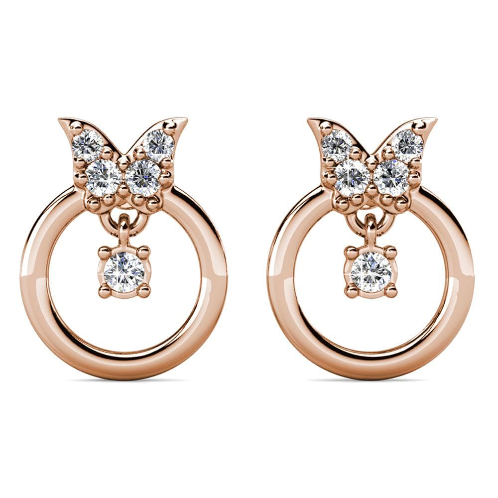 Boxed A Thousand Butterfly Set Embellished with SWAROVSKI® Crystals In Rose Gold