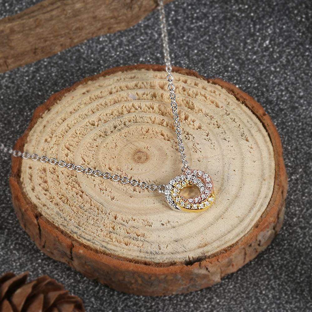 Bullion Gold Tina Shiny Swirl Tri Tone Layered Necklace