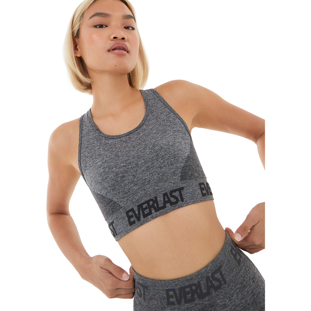 Everlast Women's Seamless Logo Sports Bra - Charcoal Marl