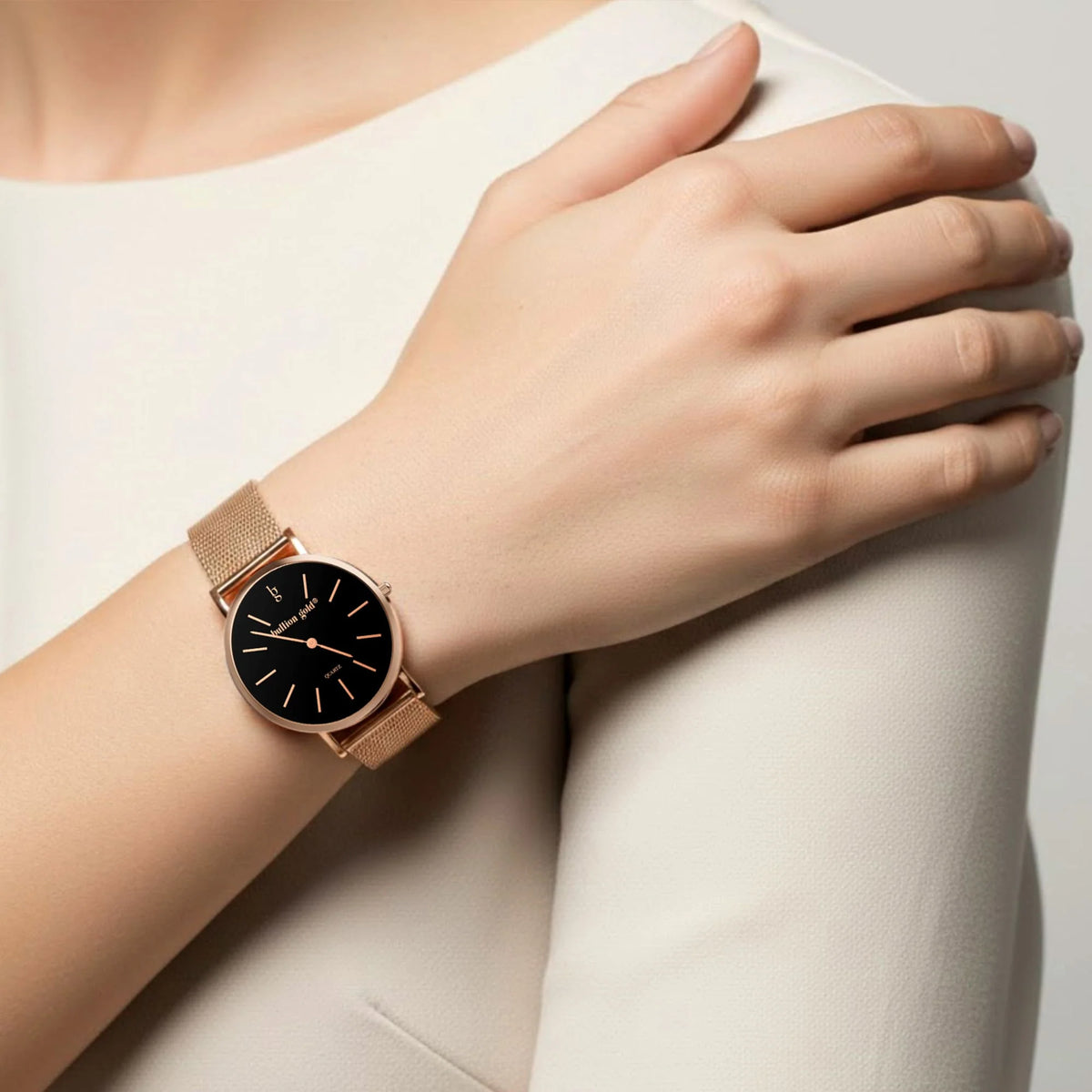 Bullion Gold Bullion Gold Timeless Dream Watch - Rose Gold and Black