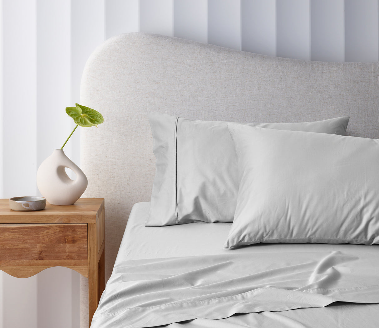 Bamboo Cotton Sheet Set 40cm Wall Grey