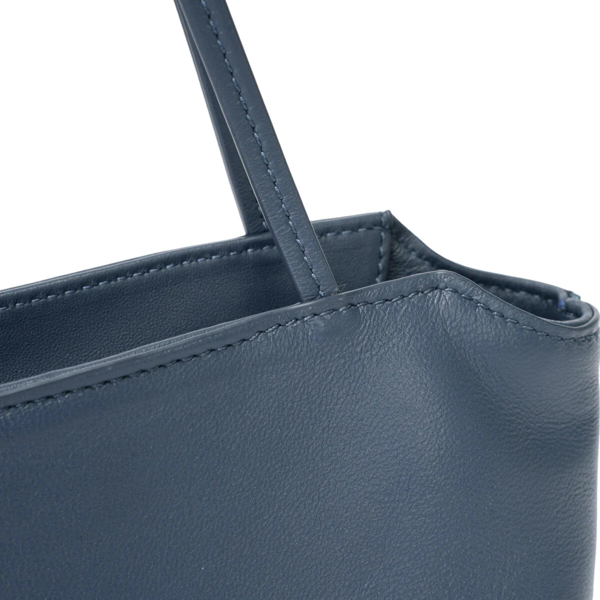 BAMEI Goatskin Leather Trapezoid Shoulder Bag - Navy