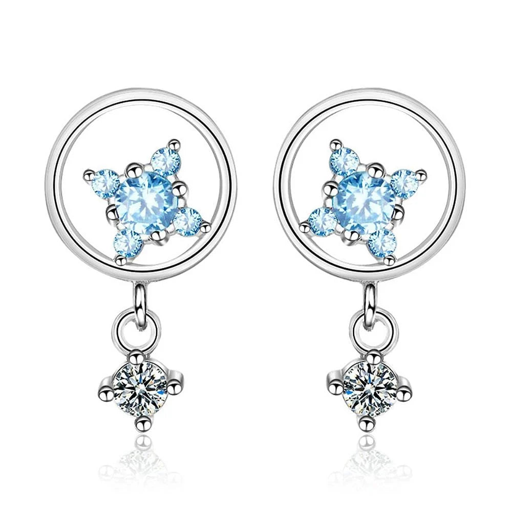 Bullion Gold Delightful Baby Blue Drop Earrings