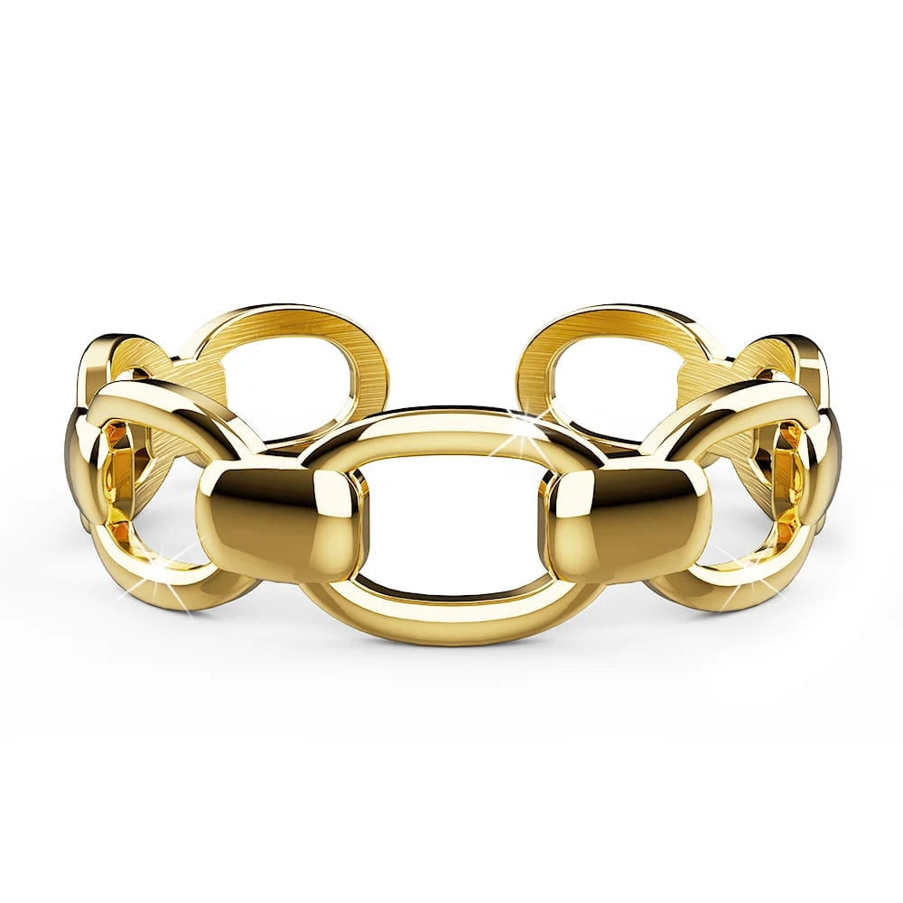 Bullion Gold Adjustable Imperial Chain Link Ring in Gold Layered