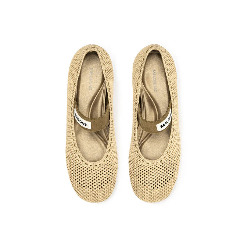 Fishnet Mary Jane Pumps - Beige