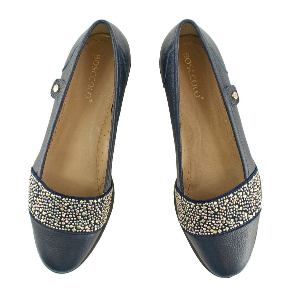 Bosccolo Womens Moccasin - Navy Blue