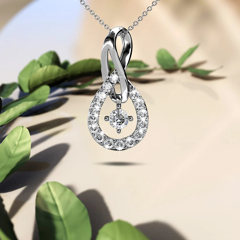 Krystal Couture Twist Pendant Necklace Embellished with SWAROVSKI Crystals
