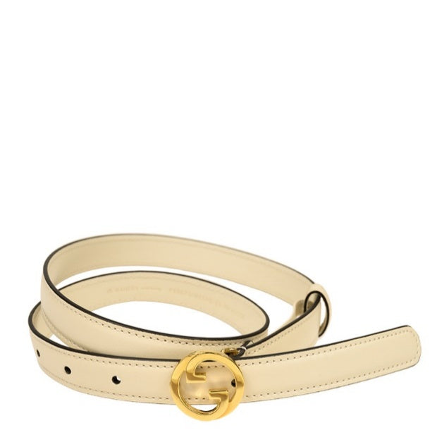 Gucci GG Logo Blondie Leather Women'S Belt - White