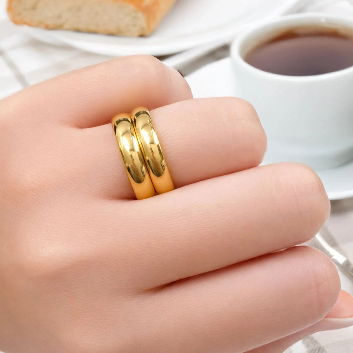 Bullion Gold Twin Gleam Radiant Fusion Gold Layered Ring