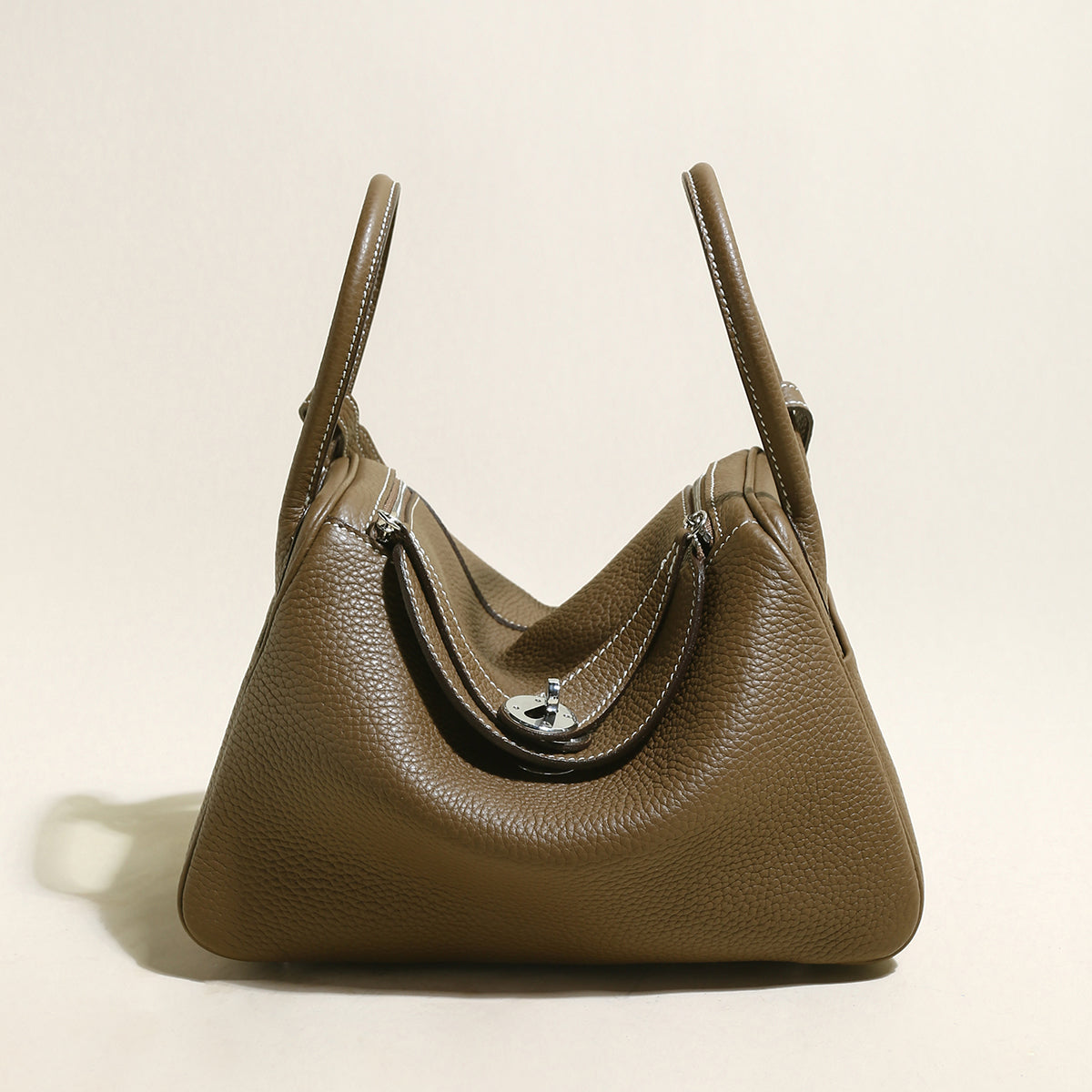 Solano Top-Grain TC Leather Shoulder Bag - Taupe