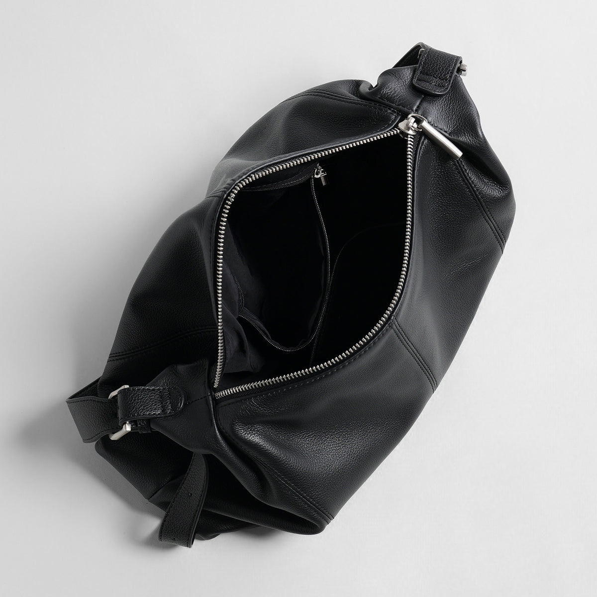 Slouchy Leather Hobo Bag – Pebbled Crescent Shoulder & Underarm Bag