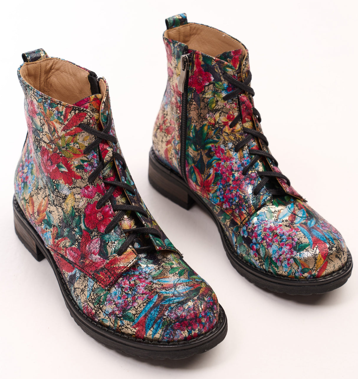 Bosccolo Womens Ankle Boots - Flower Multicolor