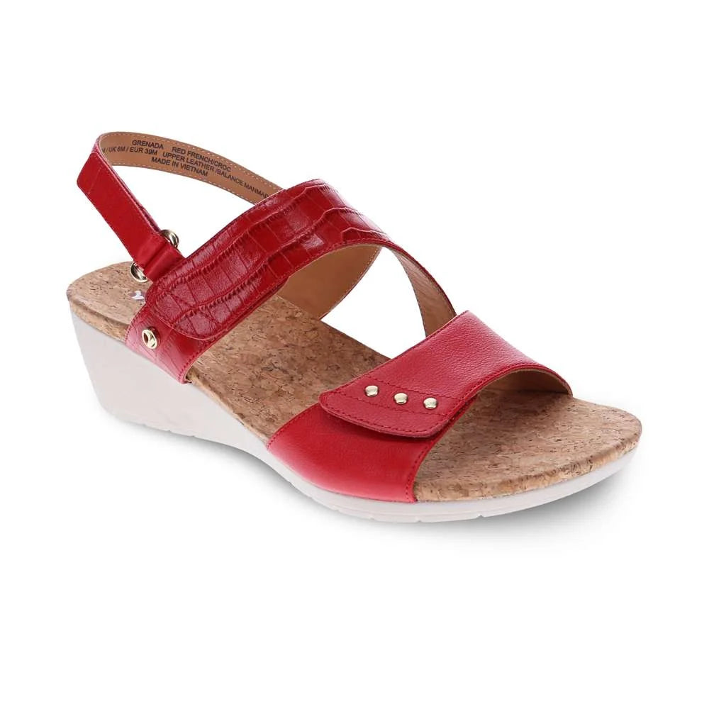 Revere Grenada Wedge - Red French/Croc