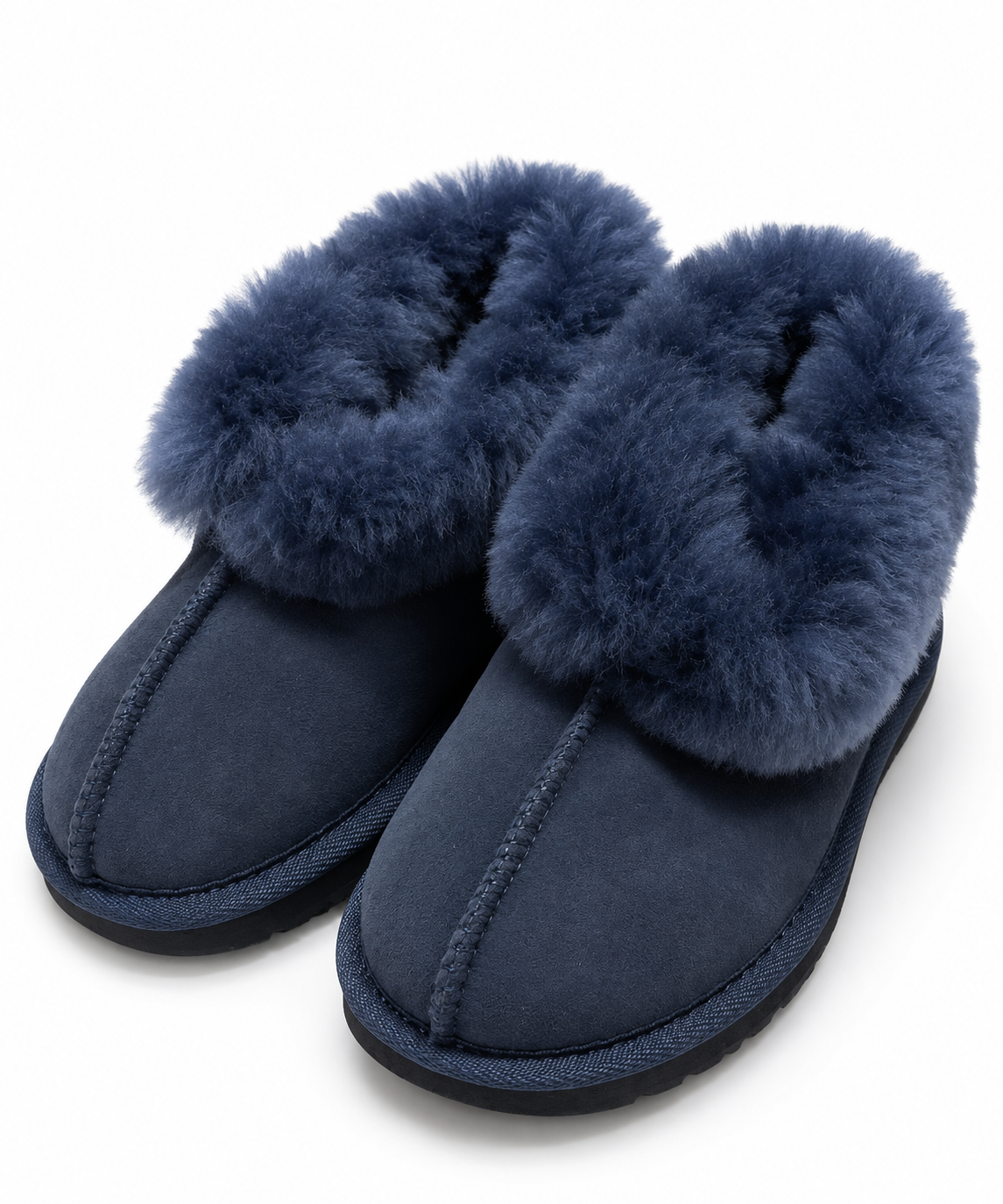 Australian Leather Ugg Classic Fur Cuff - Navy - AU13-14