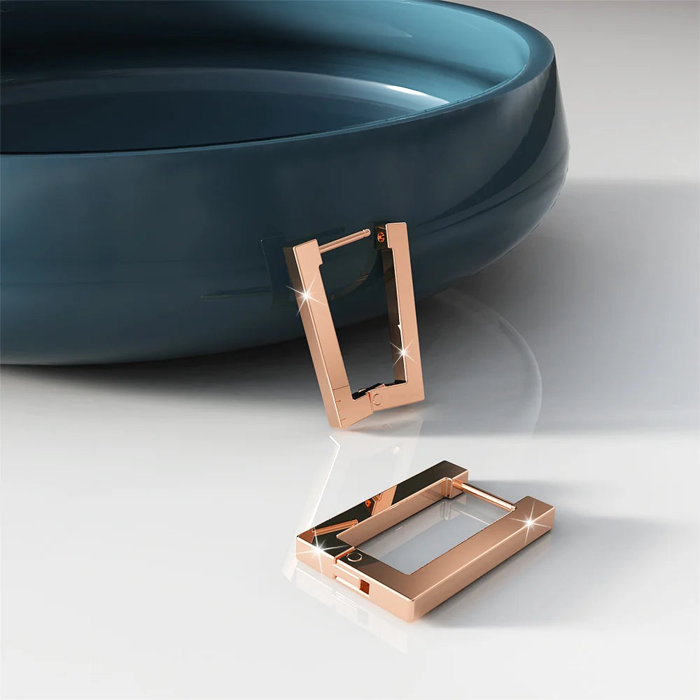 Bullion Gold Stylish Rose Gold Hoop Earrings