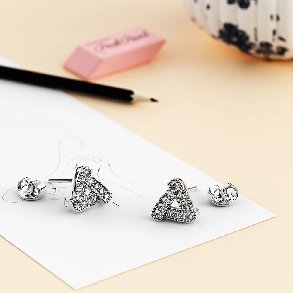 Trinity Zircon Pave Stud Earrings