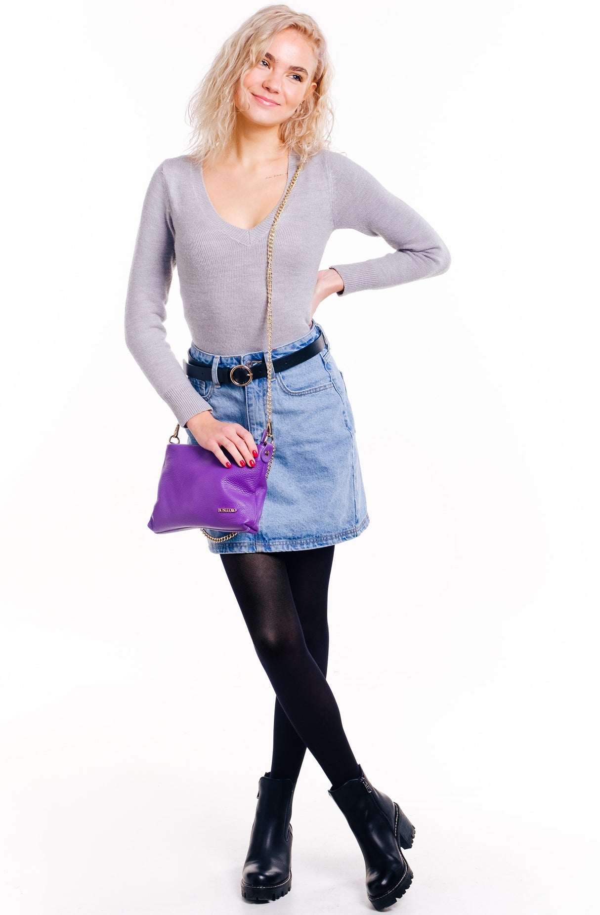 Bosccolo Shoulder Bag Design Strap - Purple