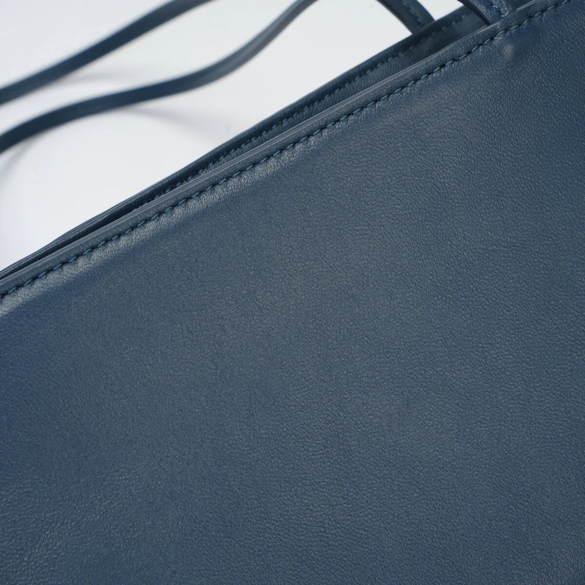 BAMEI Goatskin Leather Trapezoid Shoulder Bag - Navy