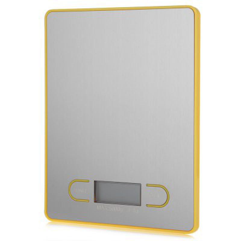 5Kg Stainless Steel Electronic Kitchen Scale 1G Graduation Backlit Lcd 5000G - Yellow