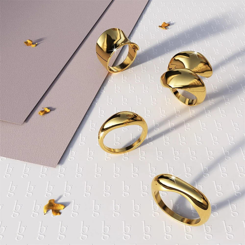 Bullion Gold Folded Ring in Gold