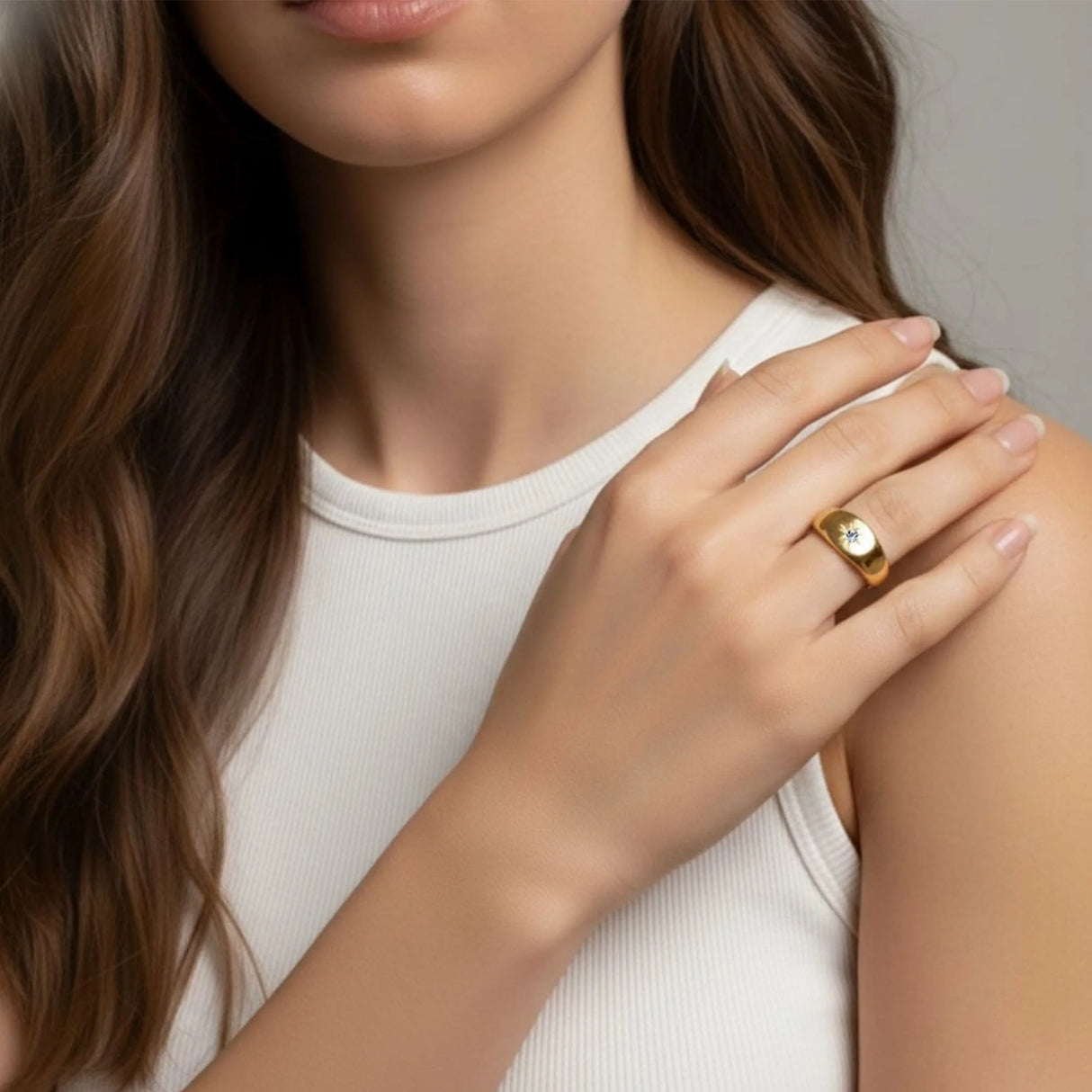 Bullion Gold Celestial Brilliance Ring with Cubic Zirconia in Gold Layered
