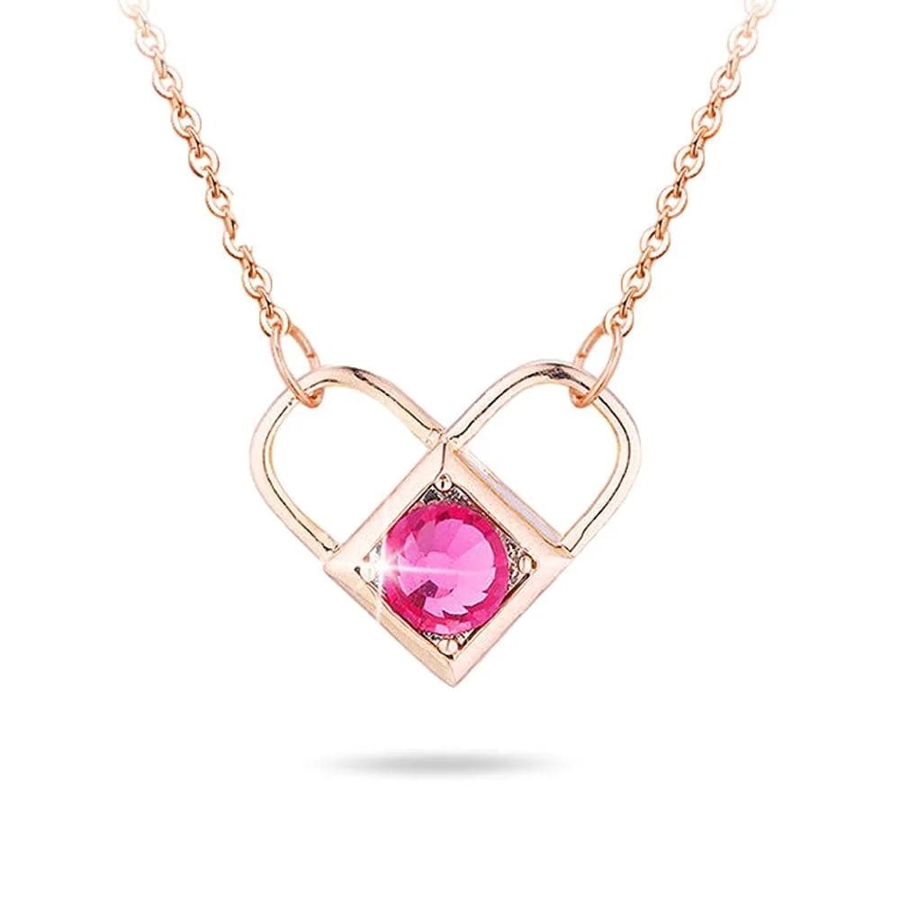 Boxed Celeste Heart Necklace and Earrings Set Embellished with SWAROVSKI® crystals