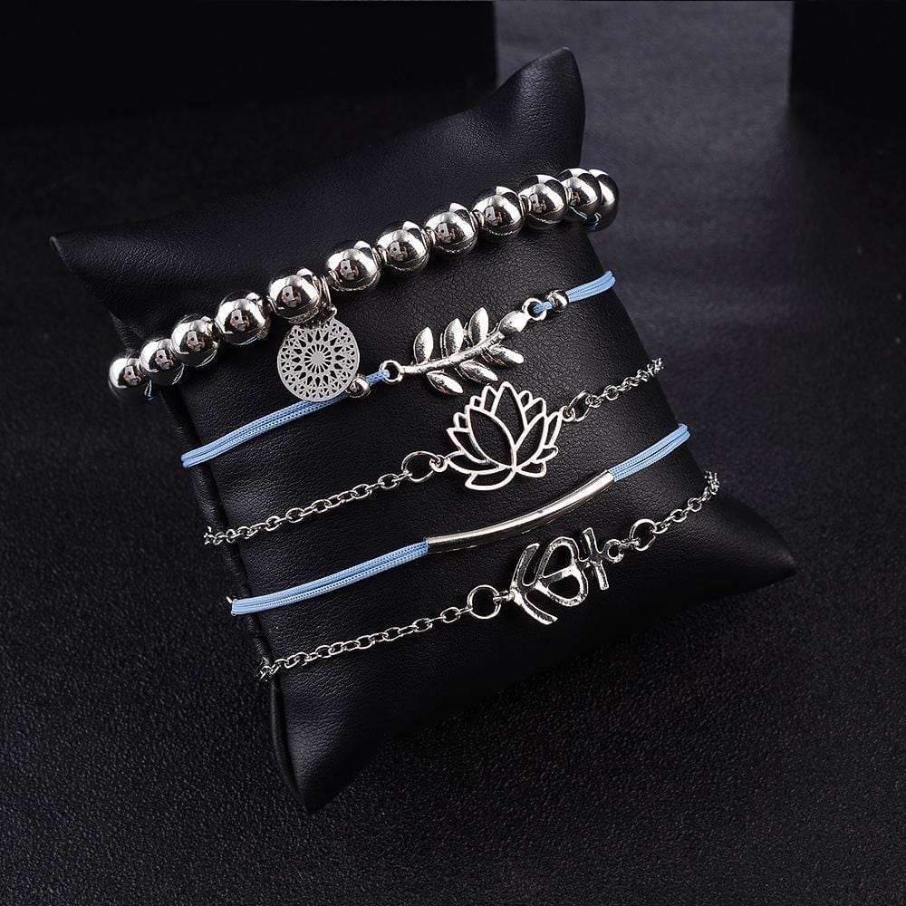 Bohemian 5-Piece Charm Bead Bracelet Set