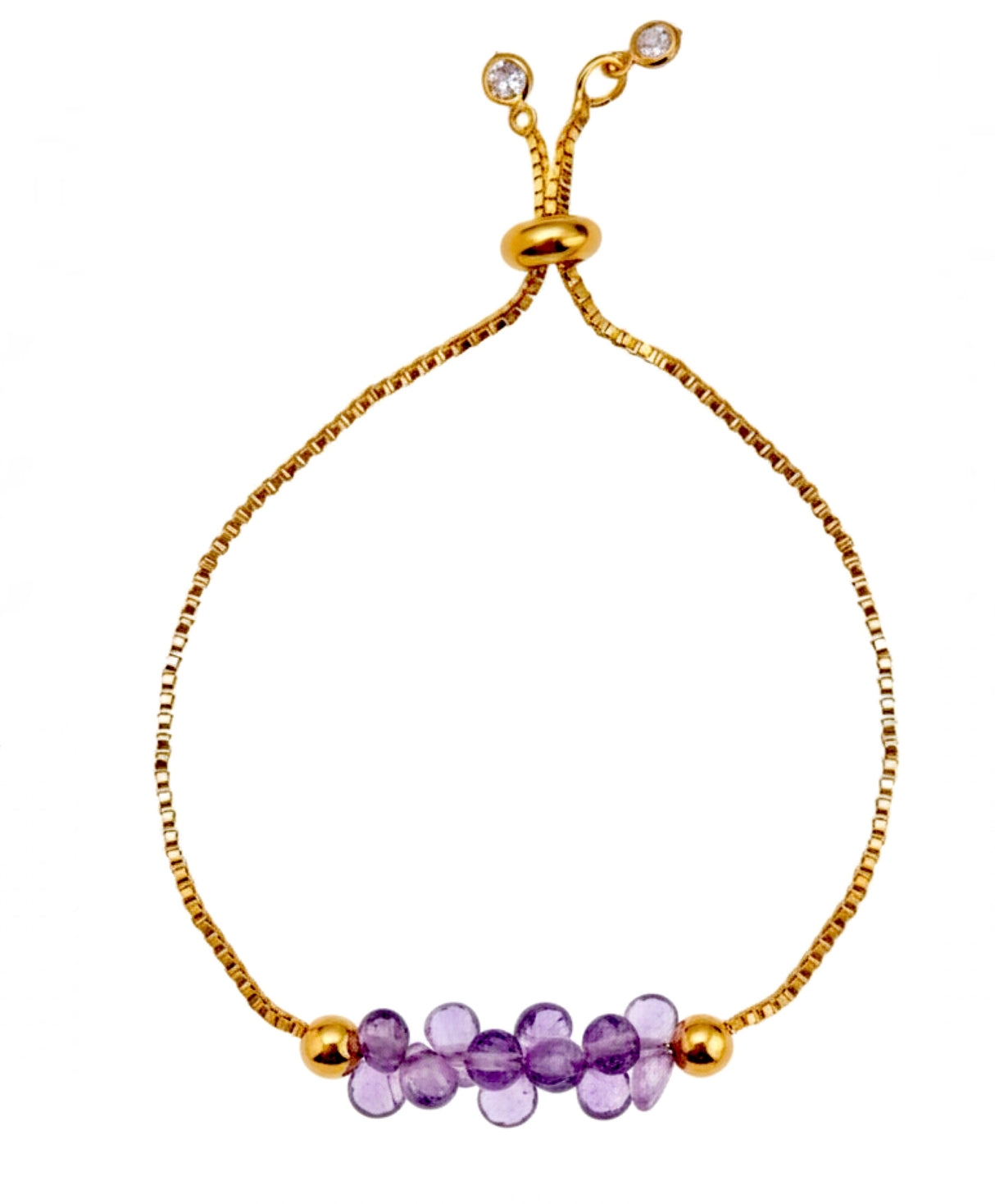 Liv Oliver 18K Gold Amethyst Adjustable Bracelet