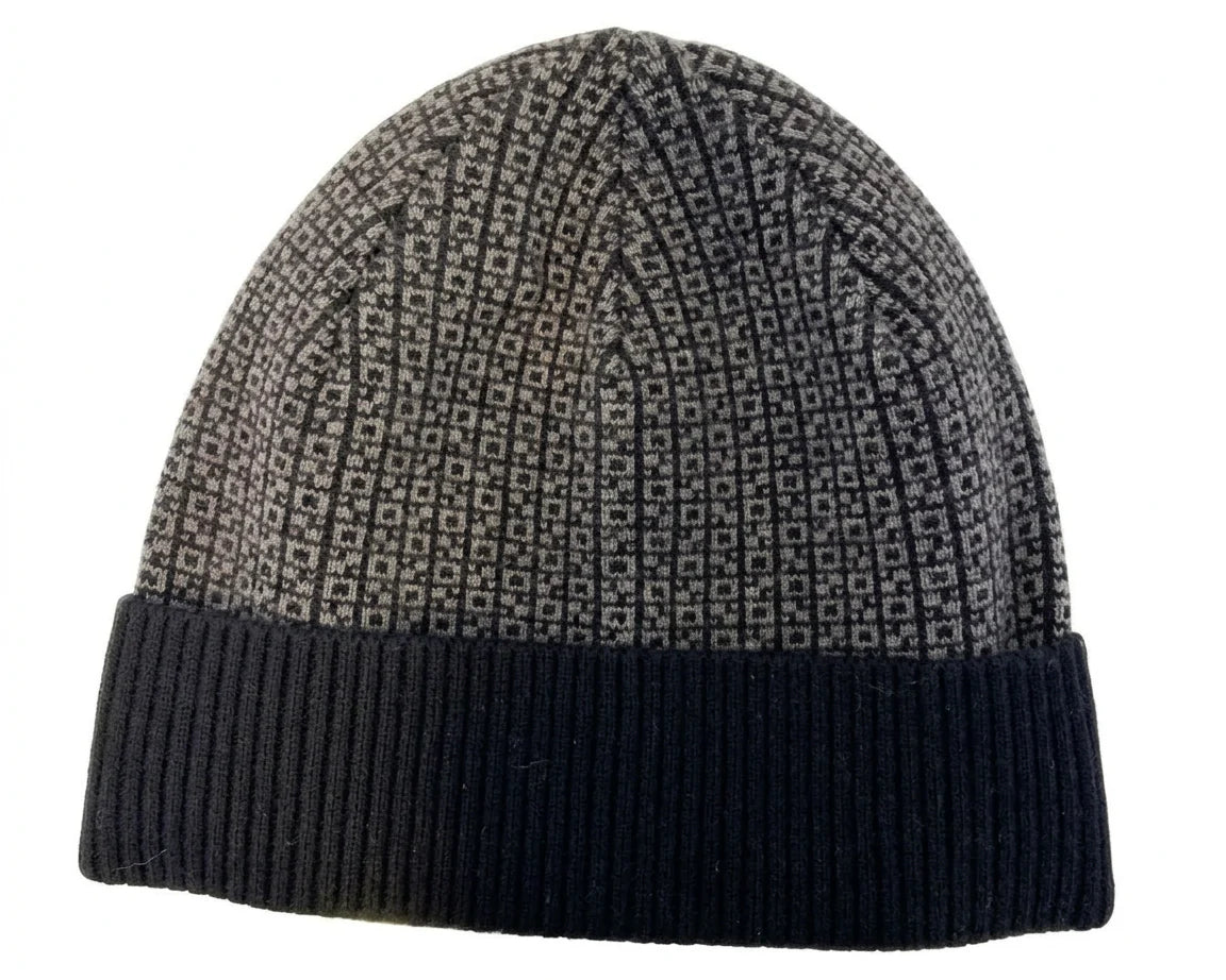 Cherry Red 2 Tone Beanie - Light Grey/Black