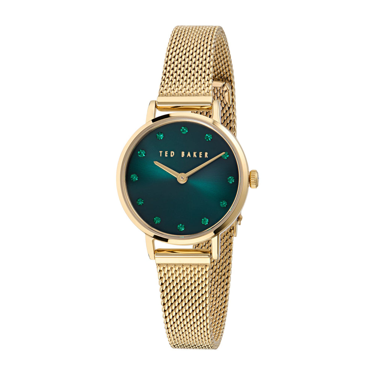 Ted Baker Womens Staciie Green Dial Gls Gold Mesh