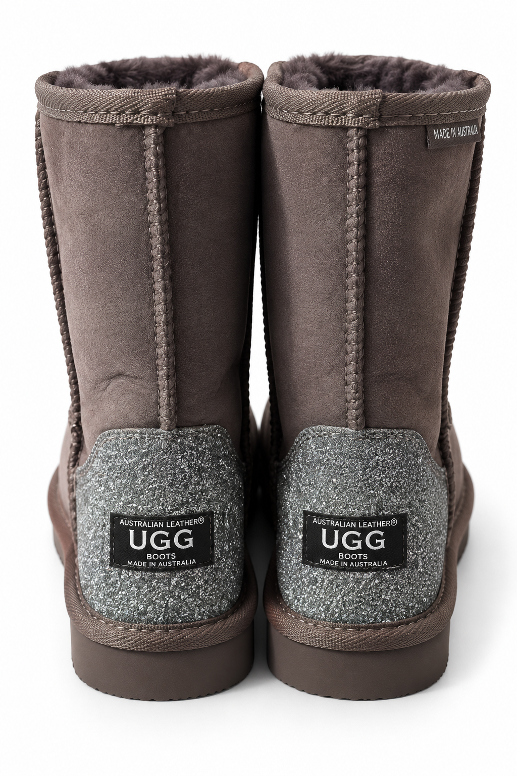 Australian Leather Ugg Classic Short Glitter Heel - Chocolate - AU7
