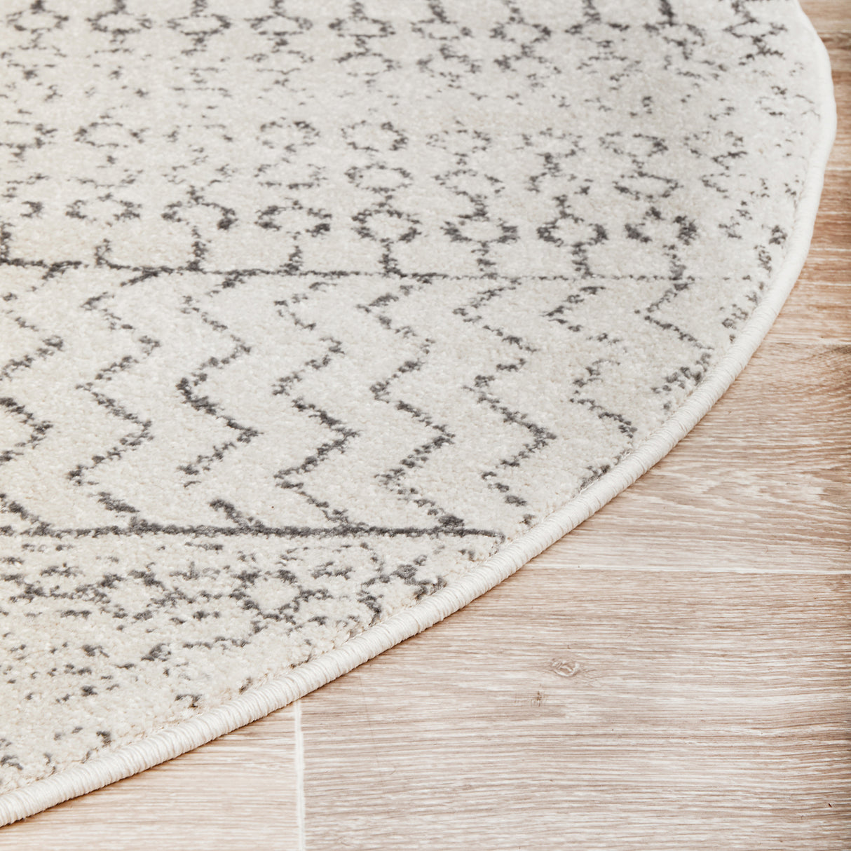 Chrome Harper Silver Round Rug