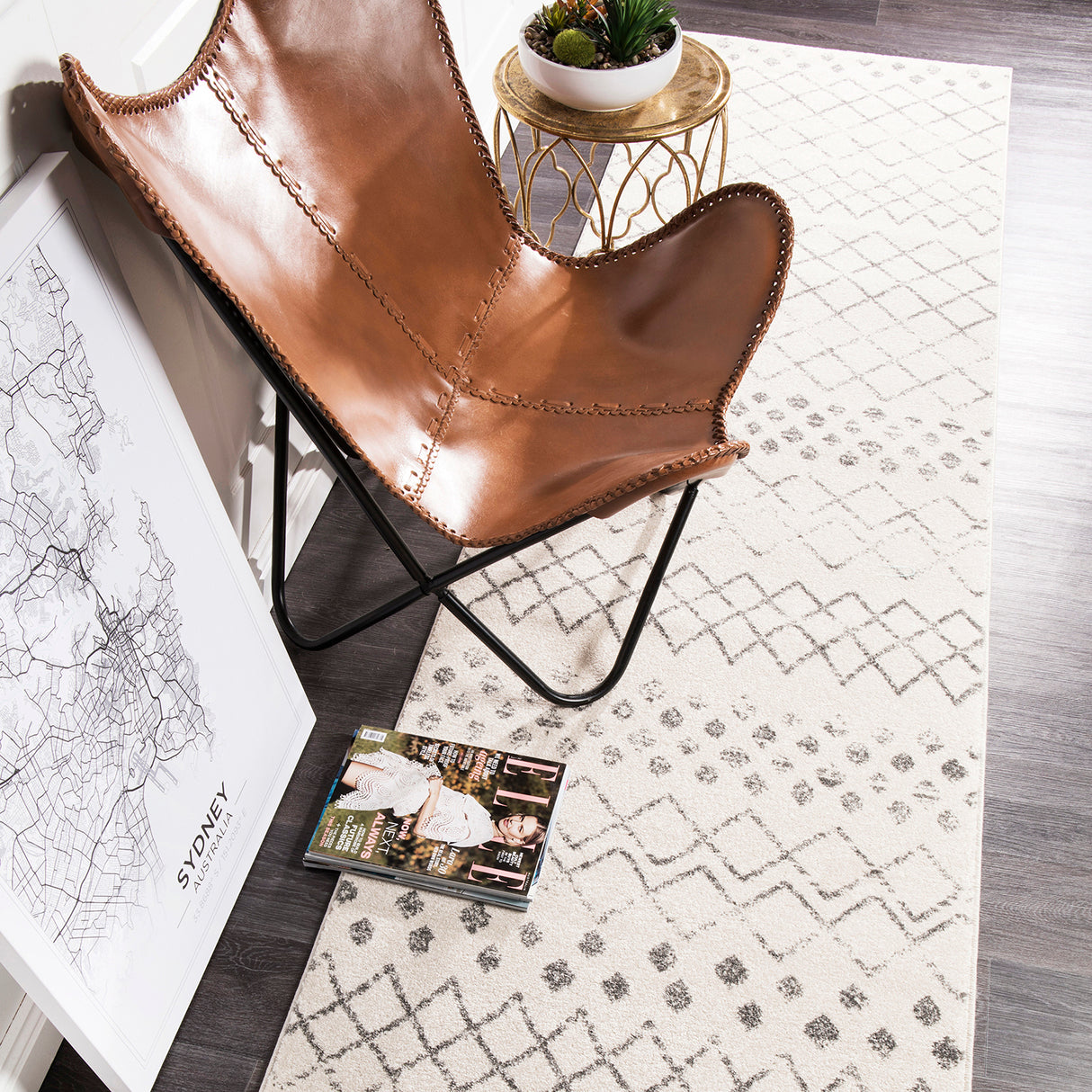 Oasis 454 White Runner Rug