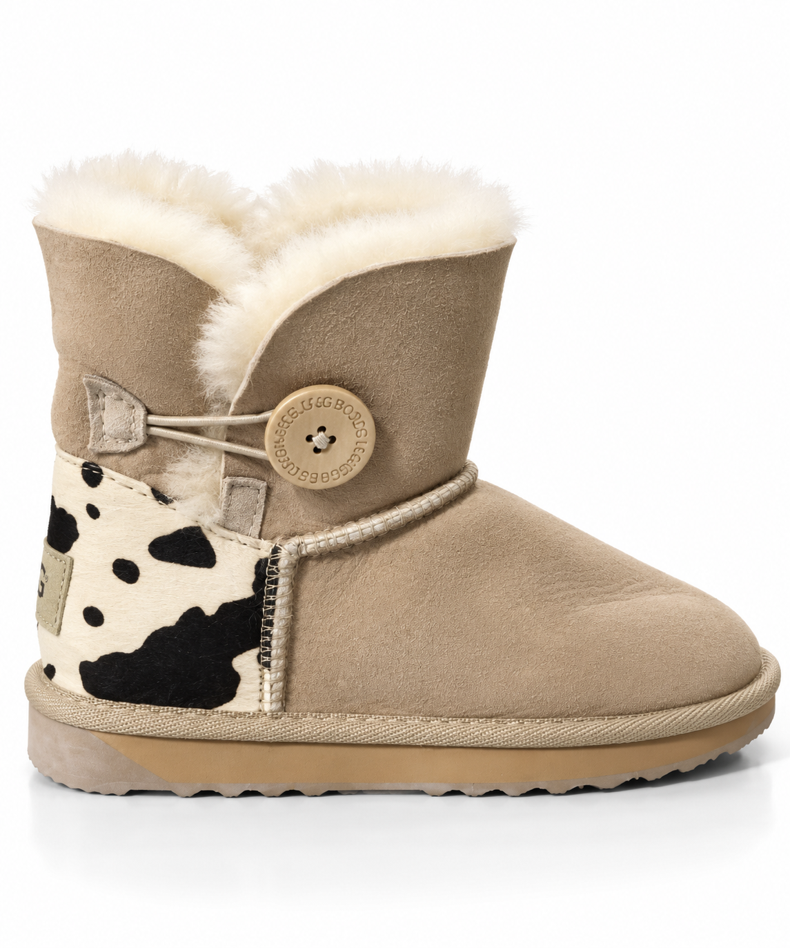 Australian Leather Ugg Mini Cow 1Button - Natural - AU4
