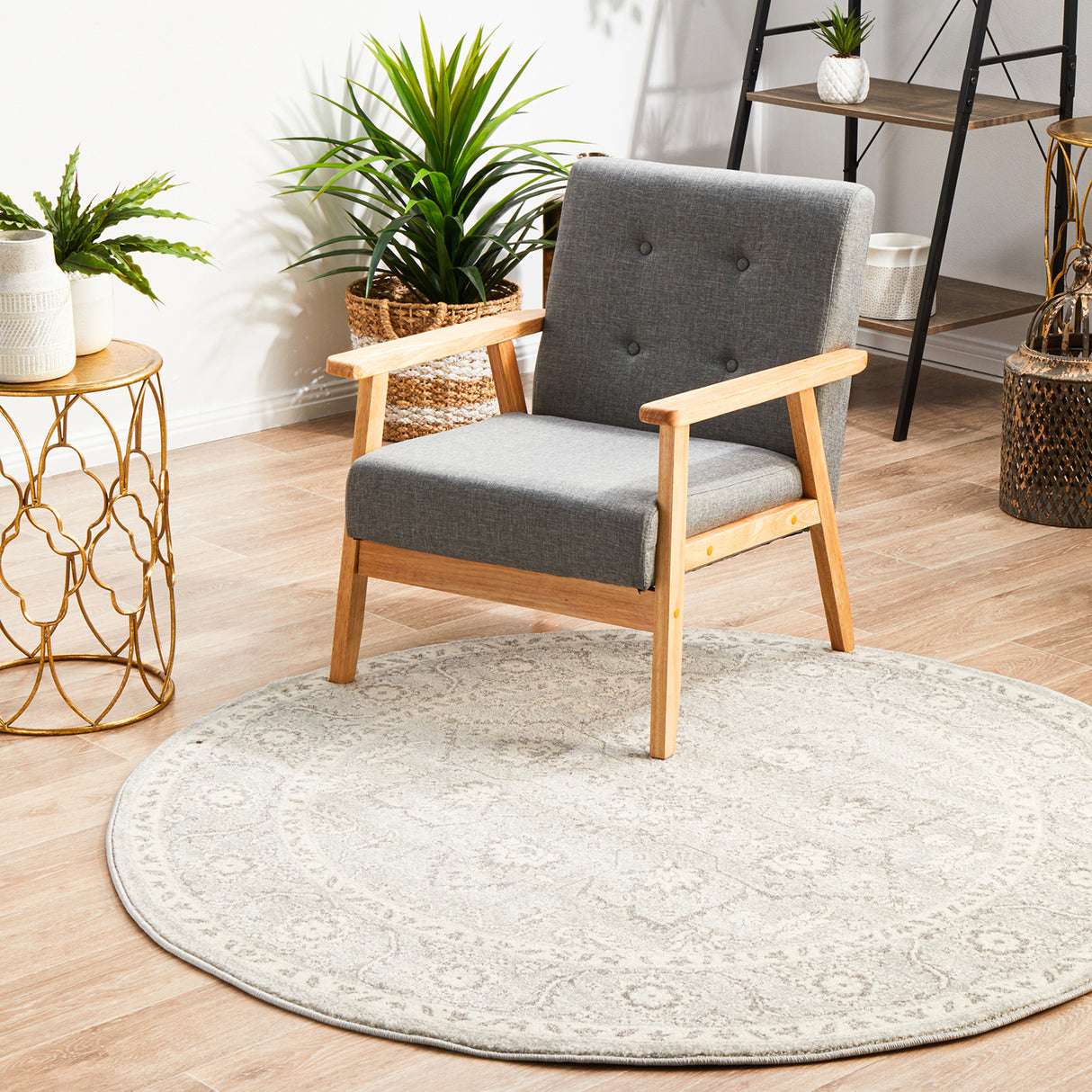 Evoke 261 Silver Round Rug