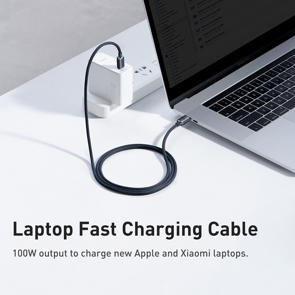 Baseus 2M USB Type-C to Type-C 100W Fast Charge Data Cable 20V 5A Crystal Shine Series