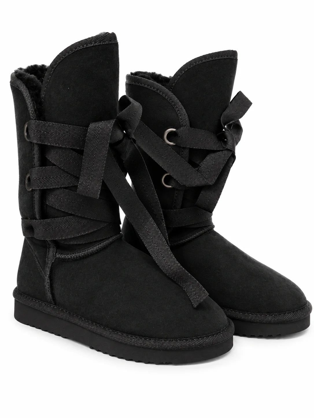 Australian Leather Ugg Roxy Nomad Long Uggs Black - AU8