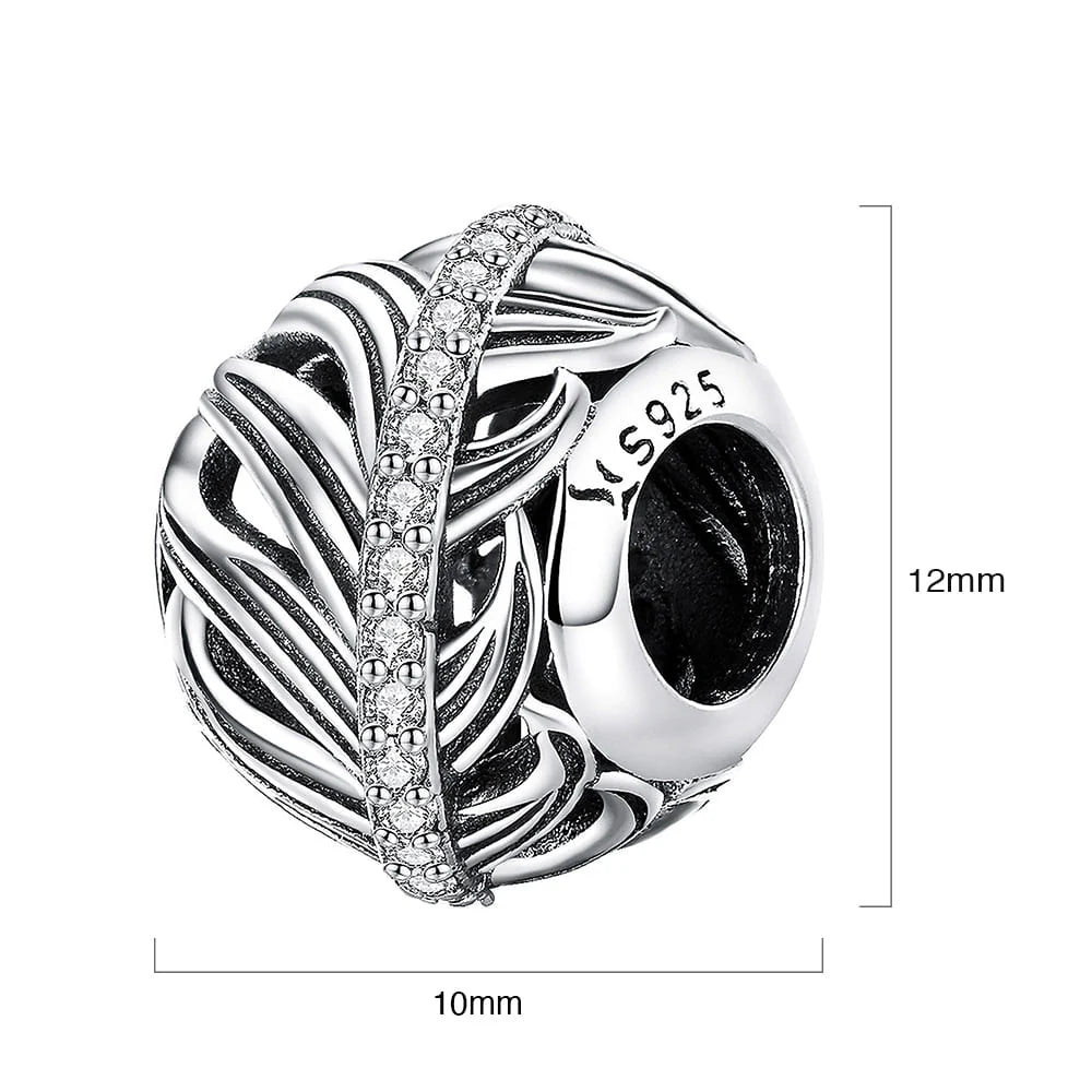 Solid 925 Sterling Silver Rolling Deep CZ Charm