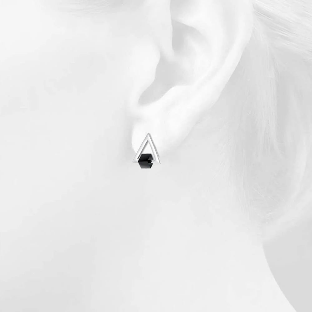 Bullion Gold Modern Geometric Style Stud Earrings Circles White Gold