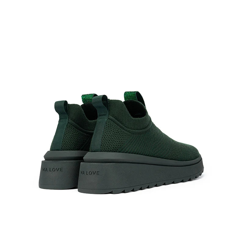 Slip-On Knit Wedge Sneakers - Evergreen