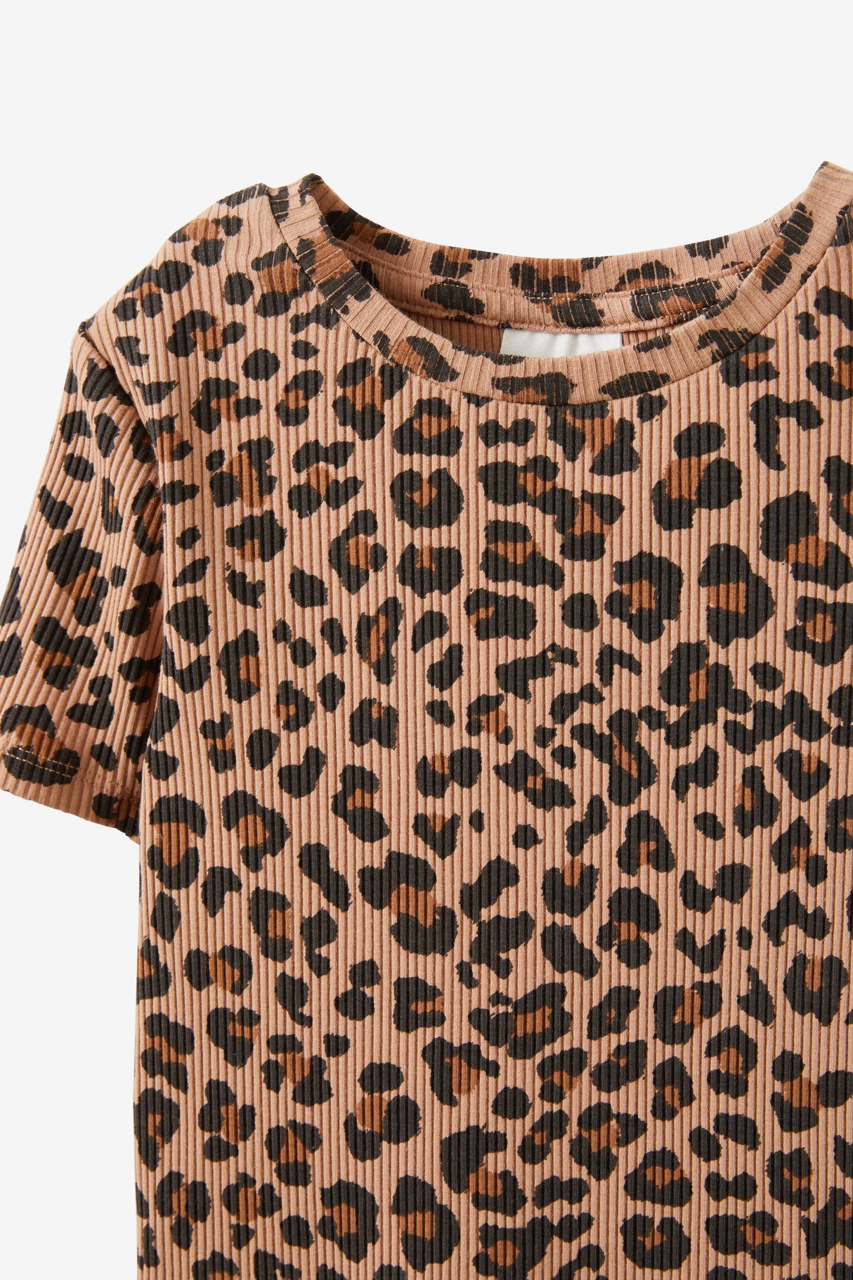 Cotton On Kids Girls Fitted Short Sleeve Essential Tee - Leopard