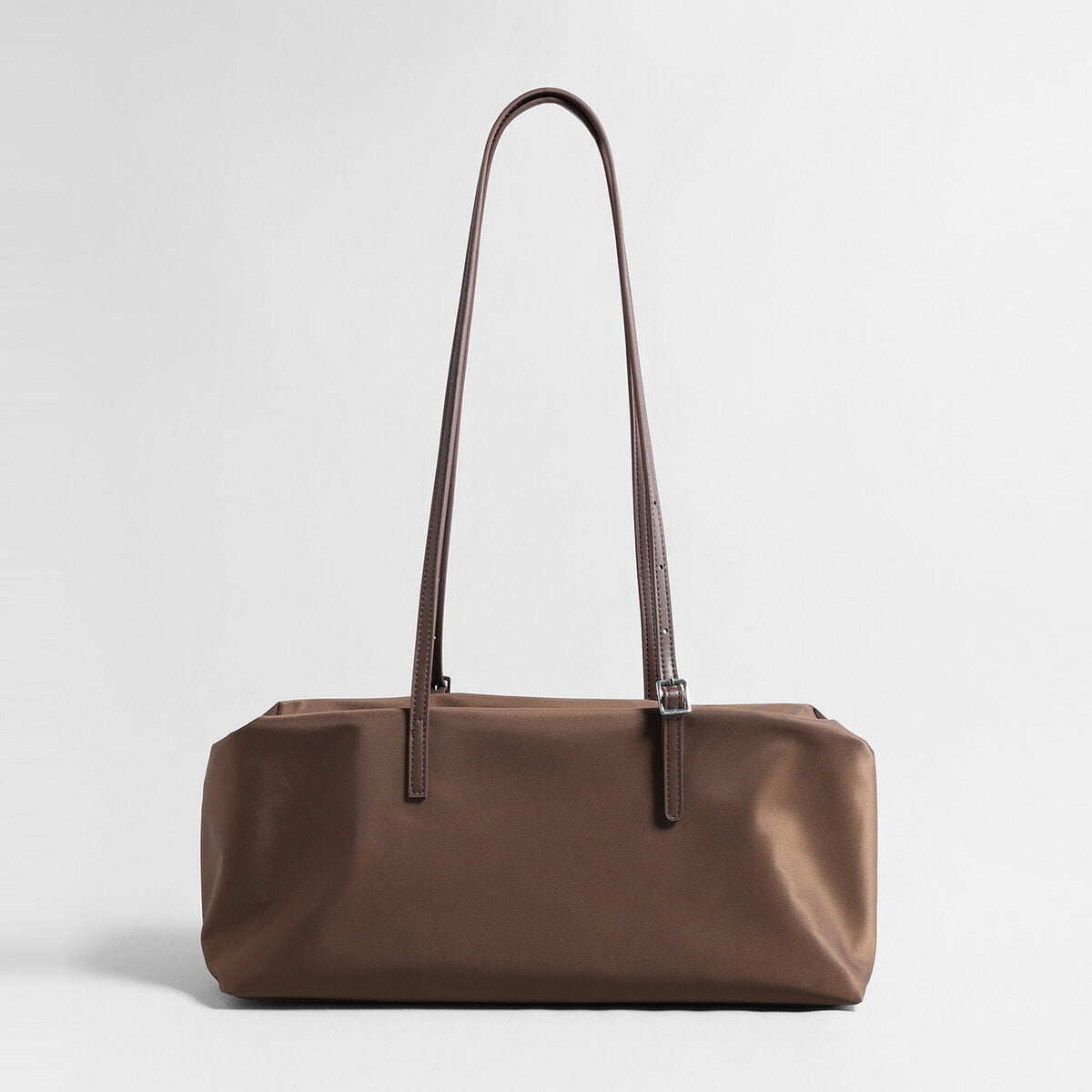 Nylon Boston Shoulder Bag - Coffee