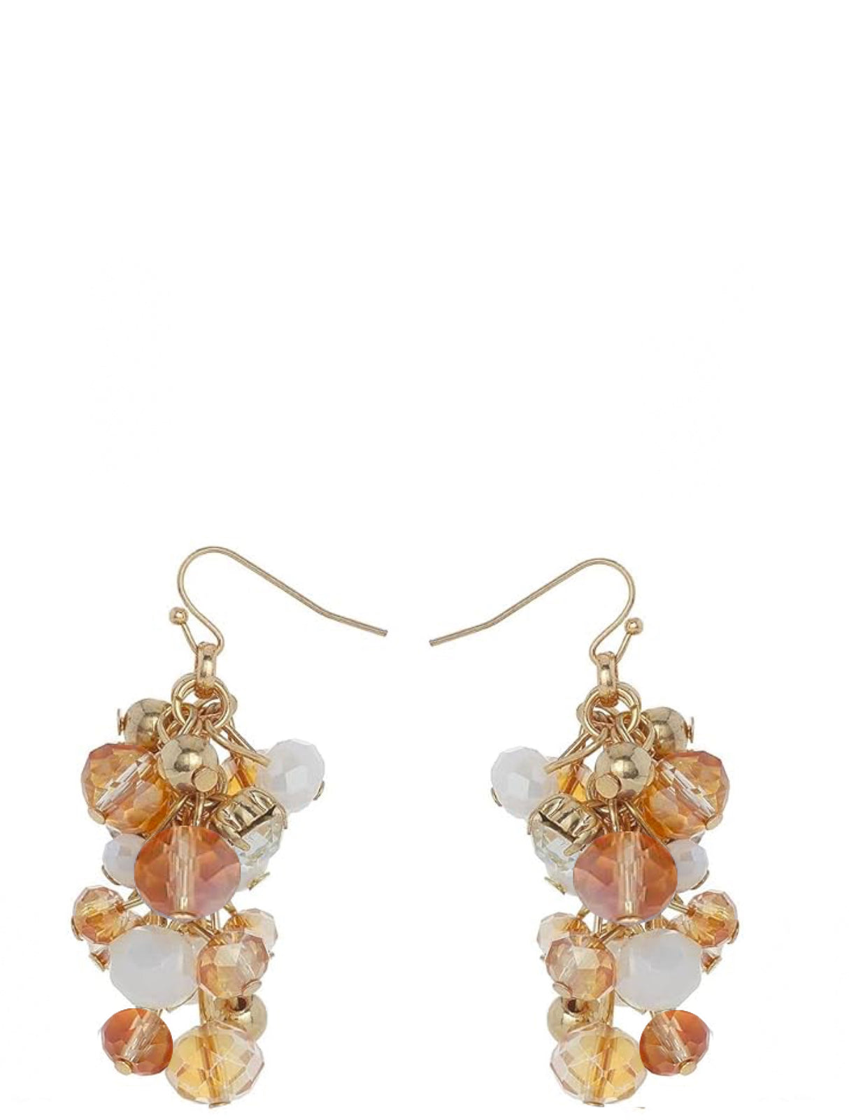 Liv Oliver 18K Gold Pink & Champagne Charm Earrings