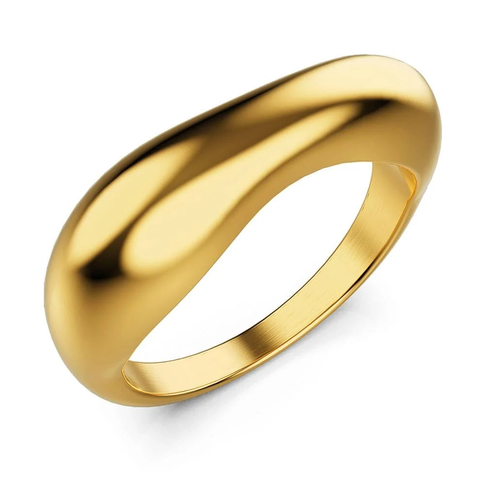 Bullion Gold Flat Face Ring in Gold