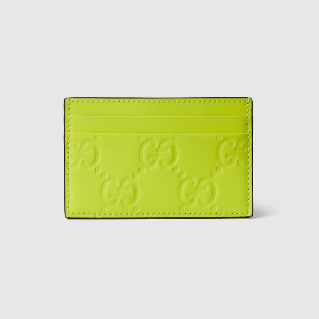 Gucci Rubberized Leather Card Holder - Fluo Green
