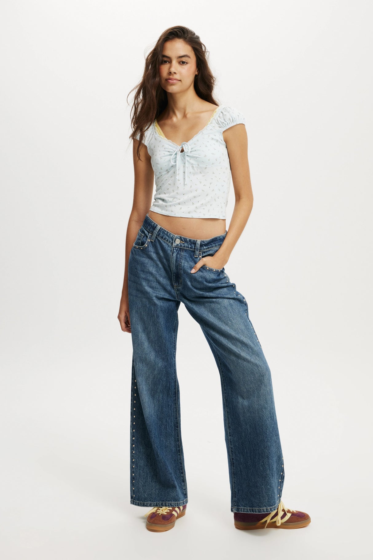 Cotton On Women's Annie Lace Tee - Sophia Ditsy Seamist