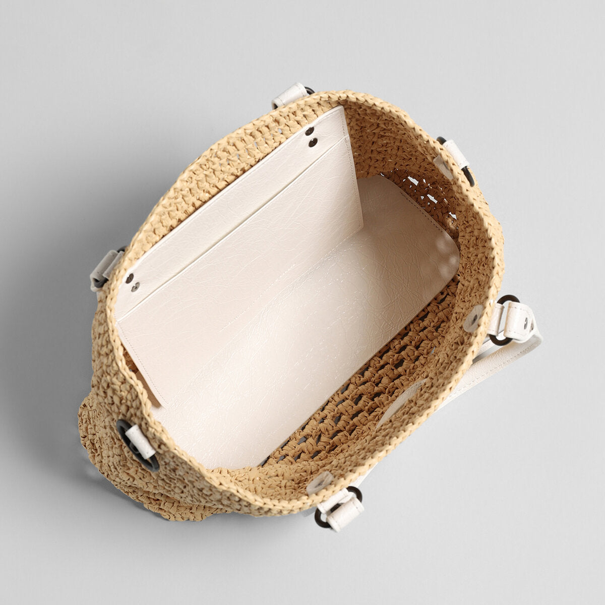Handwoven Raffia Tote Bag - Ivory