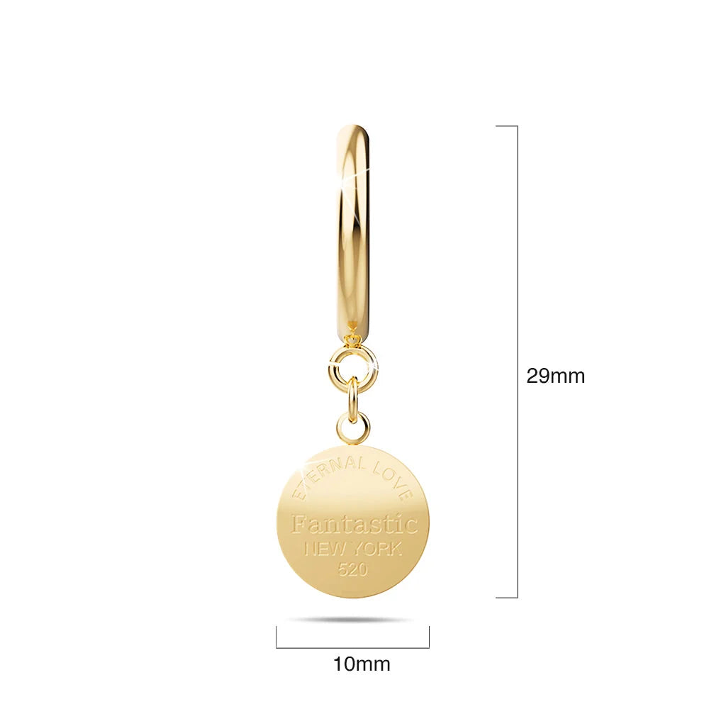 Bullion Gold Flat Round Gold Layered Dangle Earrings